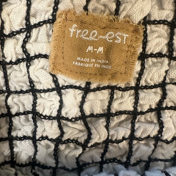 Free People Free-Est Linen Skirt Set Size Medium Black White Two Piece Set - Picture 11 of 15